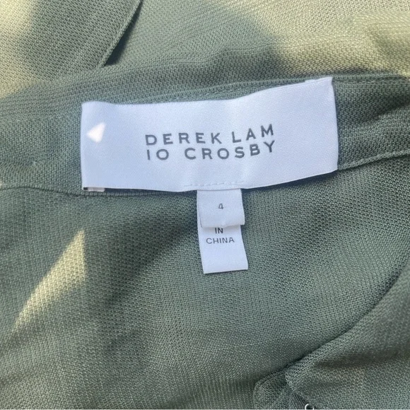Derek Lam 10 Crosby Olive Green Grommet Hem Mini Dress sz 4 - Picture 13 of 14